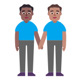 Microsoft(Windows) Men Holding Hands: Medium-Dark Skin Tone, Medium Skin Tone Emoji