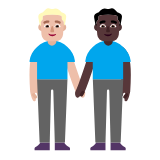 Microsoft(Windows) Men Holding Hands: Medium-Light Skin Tone, Dark Skin Tone Emoji