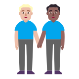 Microsoft(Windows) Men Holding Hands: Medium-Light Skin Tone, Medium-Dark Skin Tone Emoji