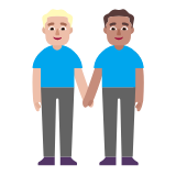 Microsoft(Windows) Men Holding Hands: Medium-Light Skin Tone, Medium Skin Tone Emoji