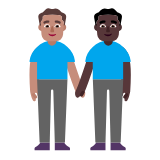 Microsoft(Windows) Men Holding Hands: Medium Skin Tone, Dark Skin Tone Emoji