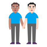 Microsoft(Windows) Men Holding Hands: Medium Skin Tone, Light Skin Tone Emoji