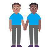 Microsoft(Windows) Men Holding Hands: Medium Skin Tone, Medium-Dark Skin Tone Emoji