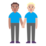 Microsoft(Windows) Men Holding Hands: Medium Skin Tone, Medium-Light Skin Tone Emoji