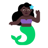 Microsoft(Windows) Mermaid: Dark Skin Tone Emoji