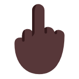 Microsoft(Windows) Middle Finger: Dark Skin Tone Emoji