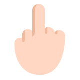 Microsoft(Windows) Middle Finger: Light Skin Tone Emoji