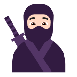 Microsoft(Windows) Ninja: Light Skin Tone Emoji