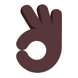 Microsoft(Windows) Ok Hand: Dark Skin Tone Emoji