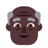 Microsoft(Windows) Old Man: Dark Skin Tone Emoji