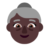 Microsoft(Windows) Old Woman: Dark Skin Tone Emoji