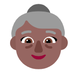 Microsoft(Windows) Old Woman: Medium-Dark Skin Tone Emoji