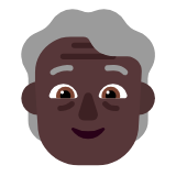 Microsoft(Windows) Older Person: Dark Skin Tone Emoji