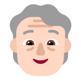 Microsoft(Windows) Older Person: Light Skin Tone Emoji