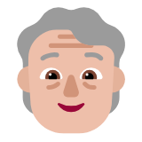 Microsoft(Windows) Older Person: Medium-Light Skin Tone Emoji