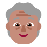 Microsoft(Windows) Older Person: Medium Skin Tone Emoji