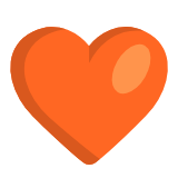 Microsoft(Windows) Orange Heart Emoji