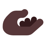 Microsoft(Windows) Palm Up Hand: Dark Skin Tone Emoji