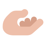 Microsoft(Windows) Palm Up Hand: Medium-Light Skin Tone Emoji