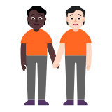 Microsoft(Windows) People Holding Hands: Dark Skin Tone, Light Skin Tone Emoji