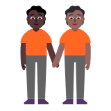 Microsoft(Windows) People Holding Hands: Dark Skin Tone, Medium-Dark Skin Tone Emoji