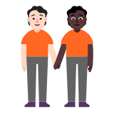 Microsoft(Windows) People Holding Hands: Light Skin Tone, Dark Skin Tone Emoji