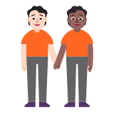 Microsoft(Windows) People Holding Hands: Light Skin Tone, Medium-Dark Skin Tone Emoji