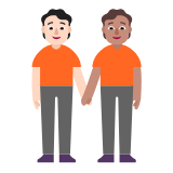 Microsoft(Windows) People Holding Hands: Light Skin Tone, Medium Skin Tone Emoji