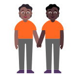 Microsoft(Windows) People Holding Hands: Medium-Dark Skin Tone, Dark Skin Tone Emoji