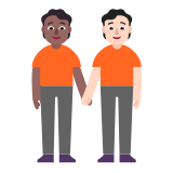 Microsoft(Windows) People Holding Hands: Medium-Dark Skin Tone, Light Skin Tone Emoji