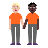 Microsoft(Windows) People Holding Hands: Medium-Light Skin Tone, Dark Skin Tone Emoji