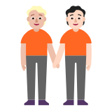 Microsoft(Windows) People Holding Hands: Medium-Light Skin Tone, Light Skin Tone Emoji