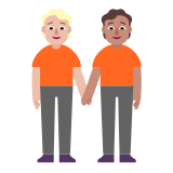 Microsoft(Windows) People Holding Hands: Medium-Light Skin Tone, Medium Skin Tone Emoji