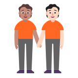 Microsoft(Windows) People Holding Hands: Medium Skin Tone, Light Skin Tone Emoji