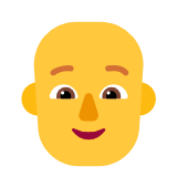 Microsoft(Windows) Person: Bald Emoji