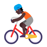 Microsoft(Windows) Person Biking: Dark Skin Tone Emoji