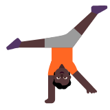 Microsoft(Windows) Person Cartwheeling: Dark Skin Tone Emoji