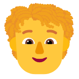 Microsoft(Windows) Person: Curly Hair Emoji