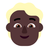 Microsoft(Windows) Person: Dark Skin Tone, Blond Hair Emoji