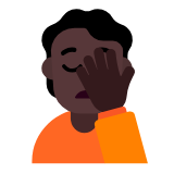 Microsoft(Windows) Person Facepalming: Dark Skin Tone Emoji