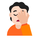 Microsoft(Windows) Person Facepalming: Light Skin Tone Emoji