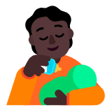 Microsoft(Windows) Person Feeding Baby: Dark Skin Tone Emoji