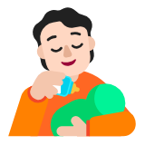 Microsoft(Windows) Person Feeding Baby: Light Skin Tone Emoji