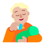 Microsoft(Windows) Person Feeding Baby: Medium-Light Skin Tone Emoji