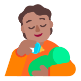 Microsoft(Windows) Person Feeding Baby: Medium Skin Tone Emoji