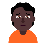 Microsoft(Windows) Person Frowning: Dark Skin Tone Emoji