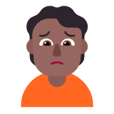 Microsoft(Windows) Person Frowning: Medium-Dark Skin Tone Emoji