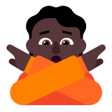 Microsoft(Windows) Person Gesturing No: Dark Skin Tone Emoji