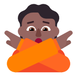 Microsoft(Windows) Person Gesturing No: Medium-Dark Skin Tone Emoji