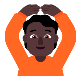 Microsoft(Windows) Person Gesturing Ok: Dark Skin Tone Emoji